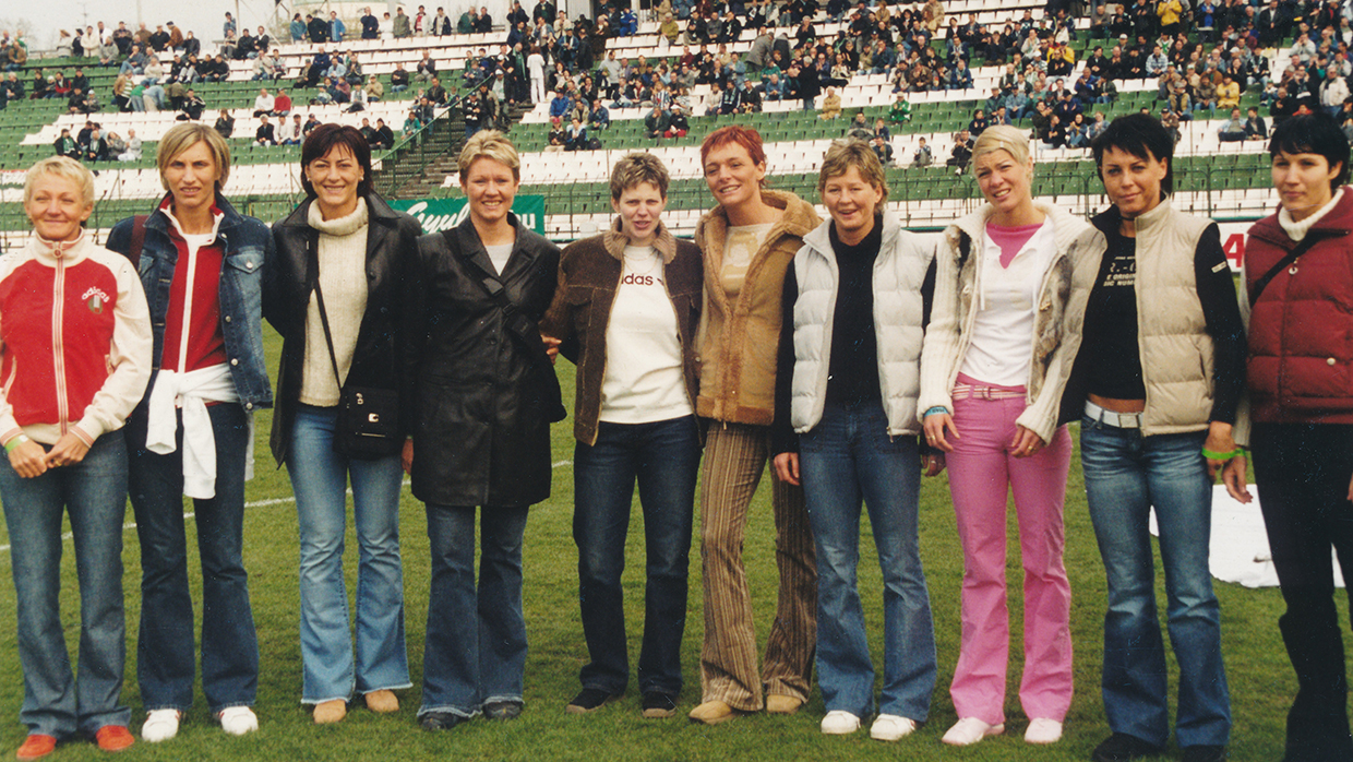 A bajnokcsapat ünneplése az Üllői úti stadionban